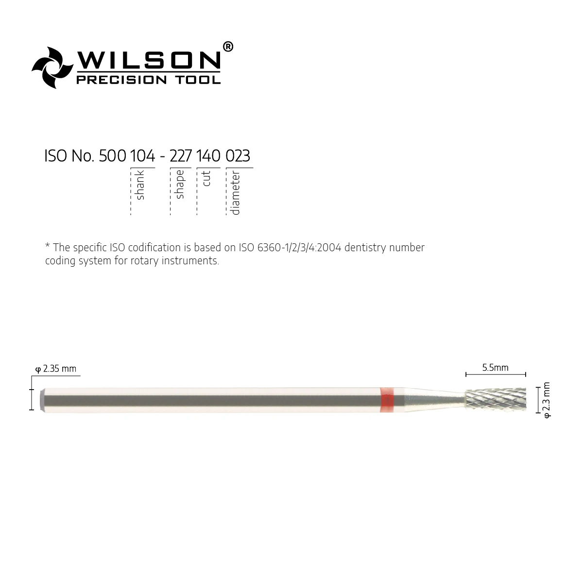 WilsonDental-fresas de carburo de tungsteno 5000214-ISO 227 140 023, para cortar Metal/Acrílico