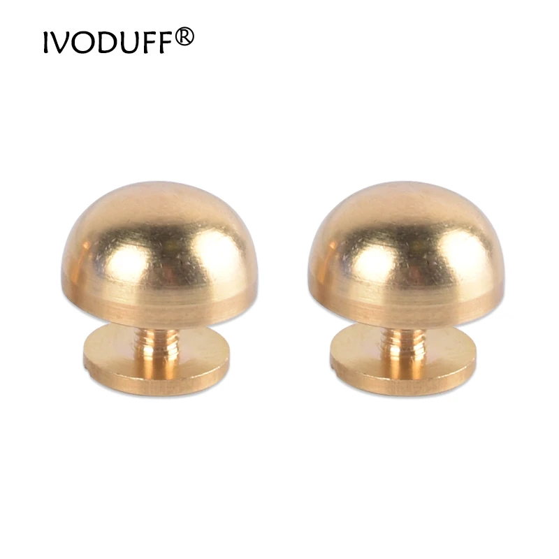 Round shape Solid Brass Material Bag Feet, 12mm Round Purse Feet Stud For Bag Making