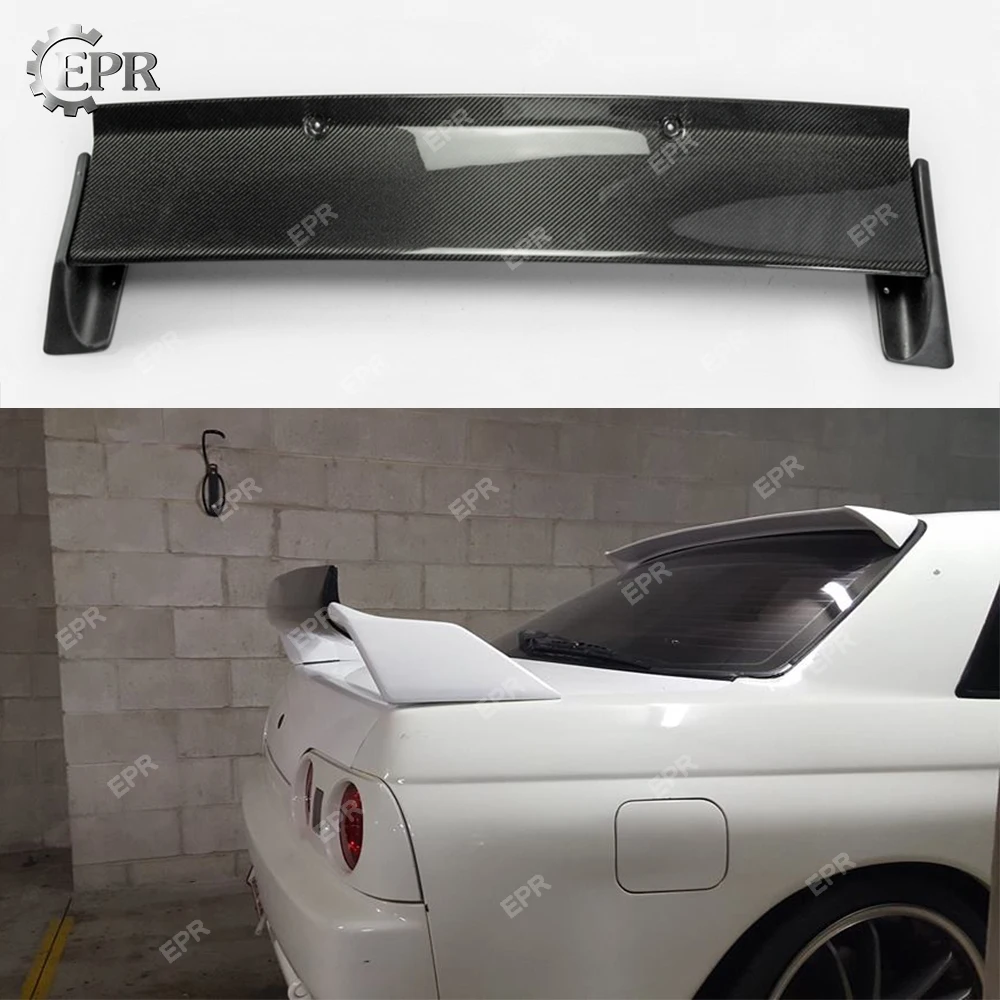 

For Nissan R32 Skyline GTR ROB Style Carbon fiber Glossy And FRP Unpainted Rear Spoiler Wing Exterior Kit(Include Support Rod)