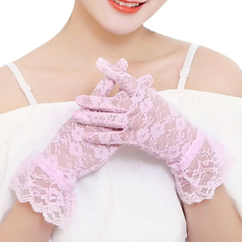 Neue Partei Sexy Elegant Handschuhe Frauen Hohe Qualität Spitze Handschuhe Absatz Hochzeit Handschuhe Fäustlinge Zubehör Volle Finger Mädchen