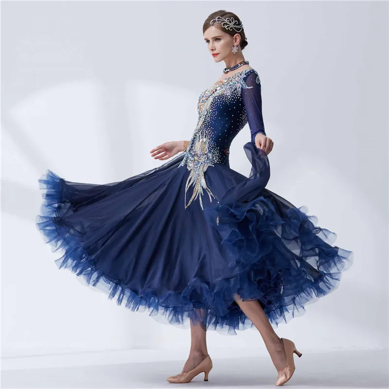 B-19421 High-end Custom-made Modern Waltz Tango Ballroom Dance Dress, Smooth Ballroom Dress, Ballroom Dress For Sale