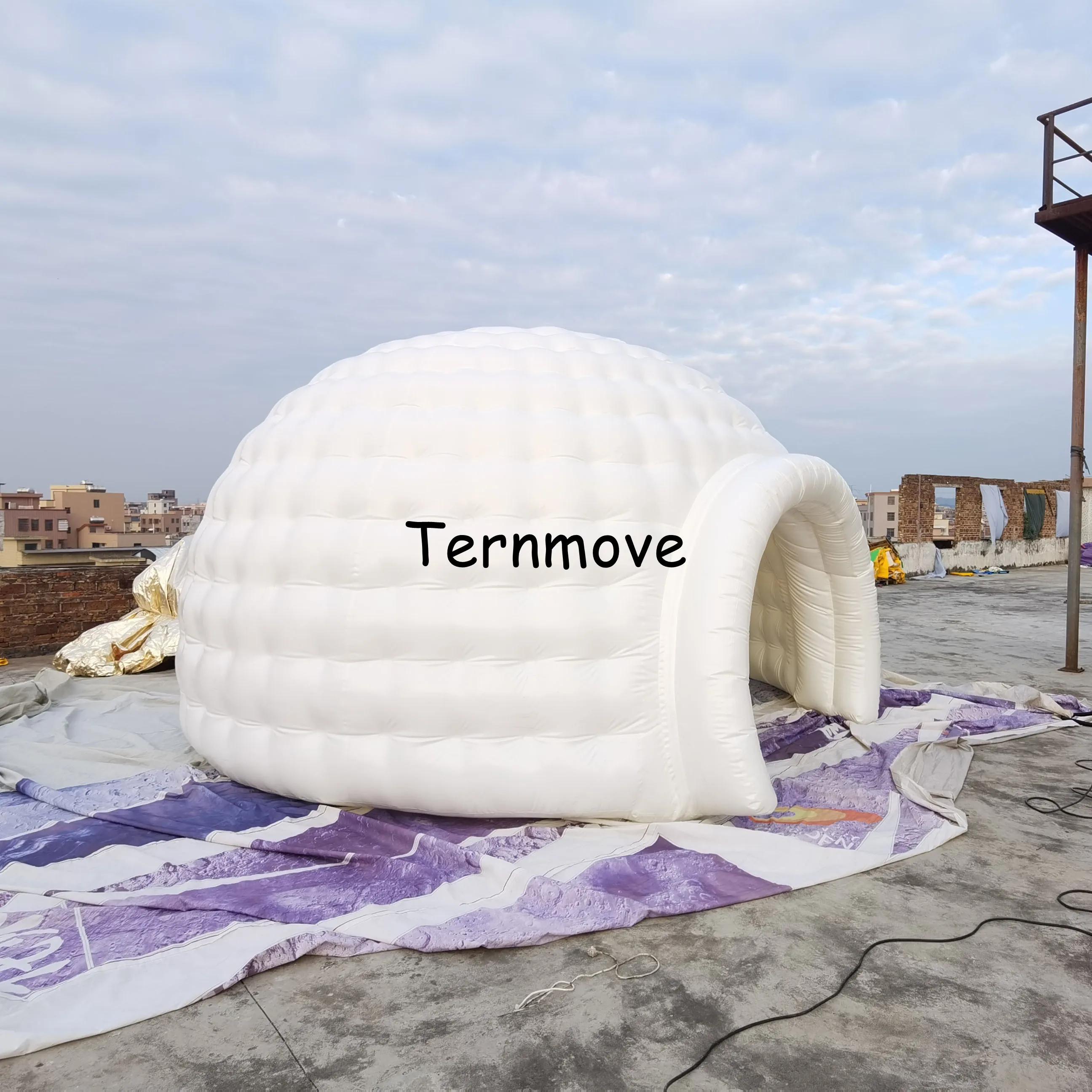 

Free delivery air supported inflatable dome luna tent white blow up igloo tent exhibition hall for wedding/ party