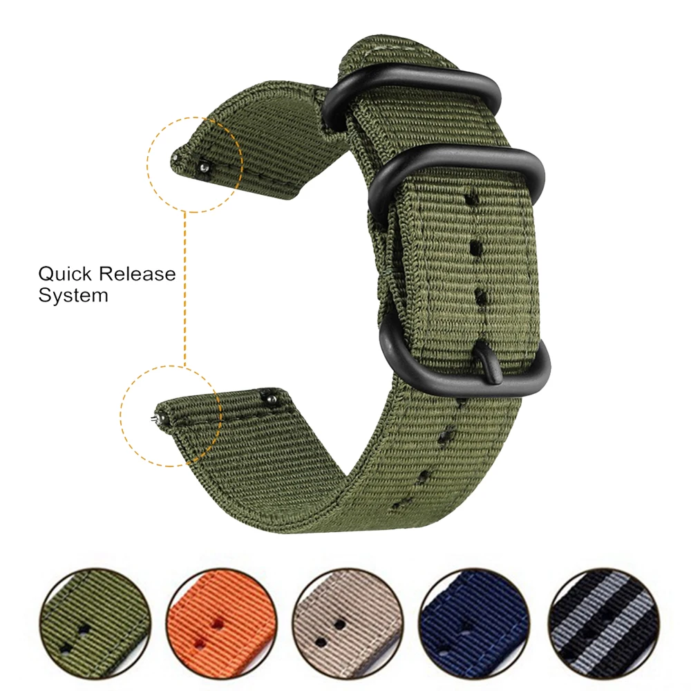 Pulseira de Nylon Canvas Sport, pulseiras para Garmin Venu SQ 2, 2S, 18mm, 20mm, 22mm, Garmin Vivoactive 3, 4, 4S Correa