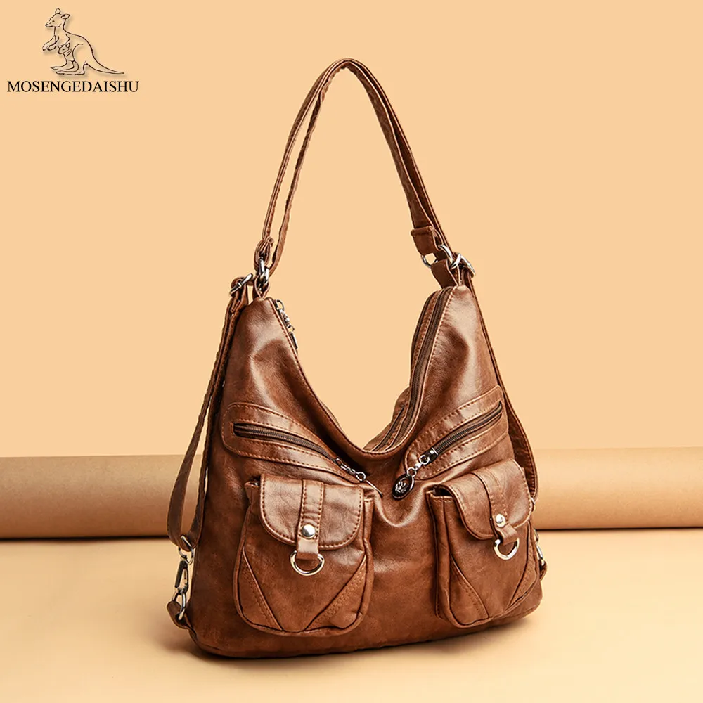 Vintage Women Shoulder Bags Designer Brand Handbag Genuine Leather Travel Bags Lady Large Capacity Casual Tote Bag Bolso Mujer