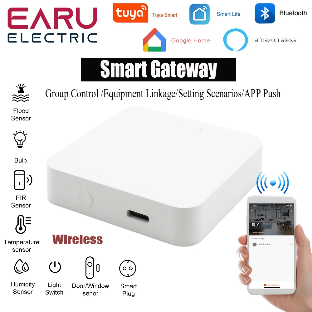 Tuya rumah pintar nirkabel Bluetooth jaring Hub Gateway pintar perangkat kendali jarak jauh aplikasi kehidupan pintar untuk Alexa Google rumah