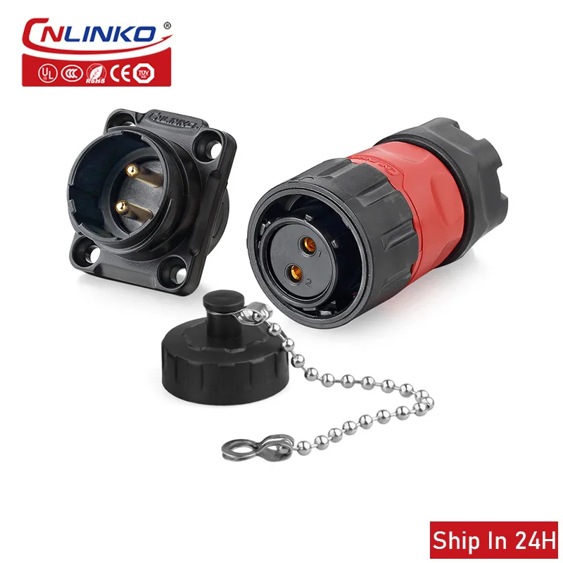 Cnlinko YM20 M20 Industrial Waterproof 2 3 4pin Circular Plug Panel Socket Power Connector for Chemical Agricultural Equipment