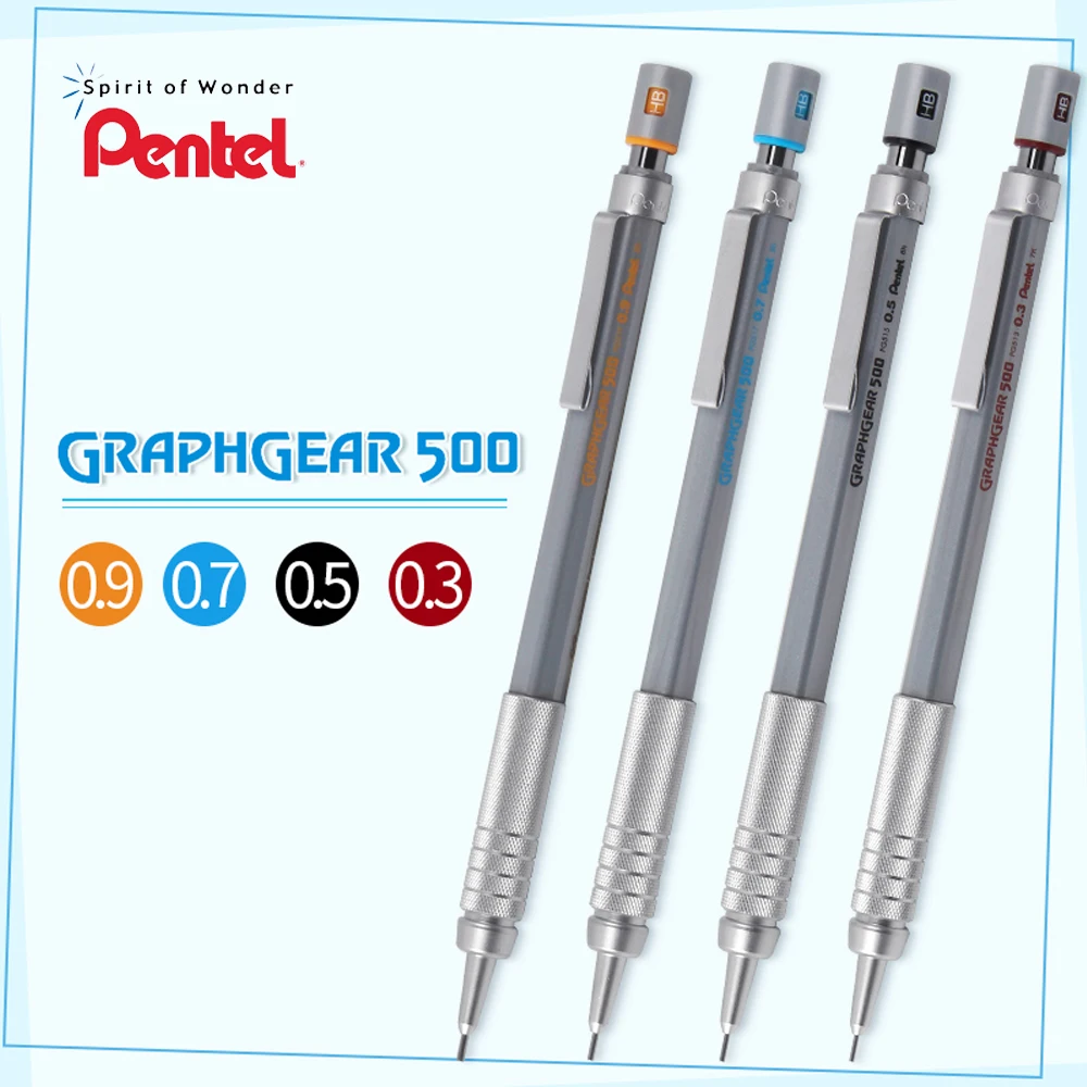 Pentel GraphGear PG515 Drawing Sketch Student Low Center of Gravity Metal Handshake Mechanical Pencil 0.3/4/5/7/9mm