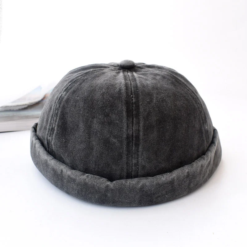 Cotton Brimless Docker Cap Adjustable Street Casual Lovers Visor Less Sailor Skullcap Beanie Hat