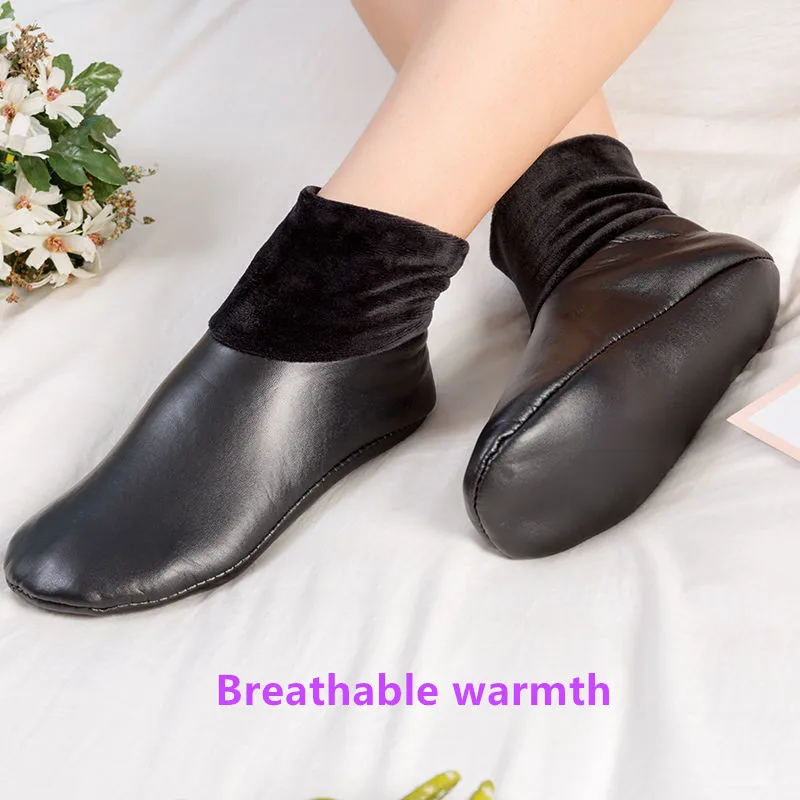 Muslim prayer wear socks high quality Pu Plush warm socks leather socks men\'s and women\'s general Pu floor socks carpet socks