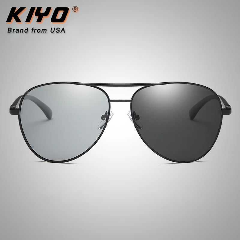 KIYO Brand 2020 New Men Oval Photochromic Sunglasses Metal Classic Sun Glasses High Quality UV400 Driving Eyewear 2150