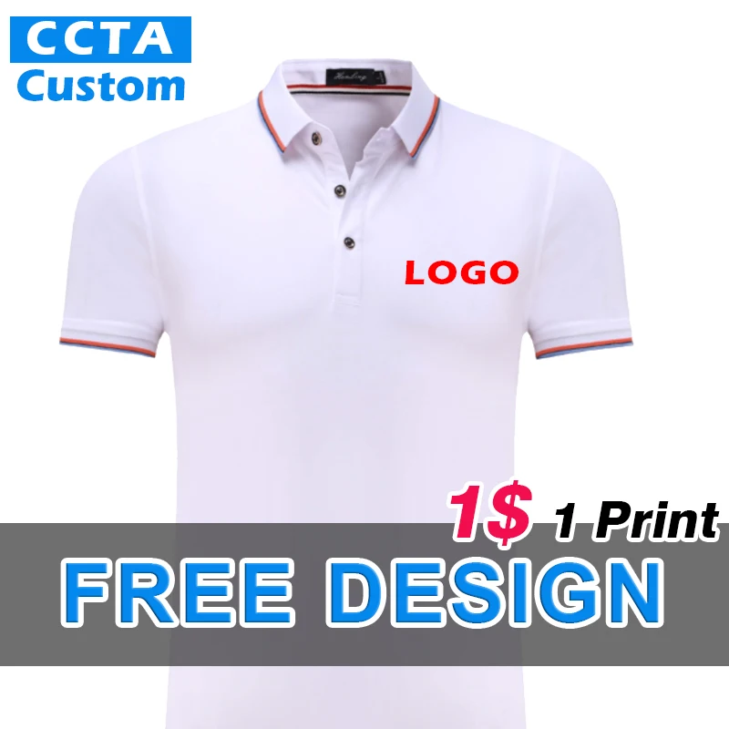 High-End Cotton Short-Sleeved Polo Shirt Customization Company Group  Casual Custom LOGO Embroidery Men's POLO Design