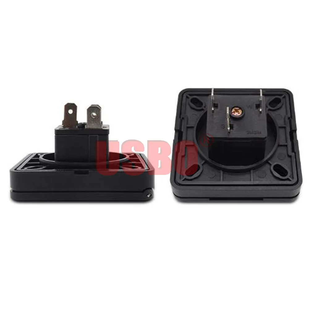 Black 20A 250V square cover outdoor socket IP44 60*60mm USA Canada Japan AC Power Socket Waterproof Industrial Assembly outlet