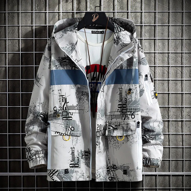 Hip Hop Spring Jackets Men Windbreaker Patchwork Autumn Loose Casual Jacket Couple Thin Jacket Loose Zipper Coat Dropshipping