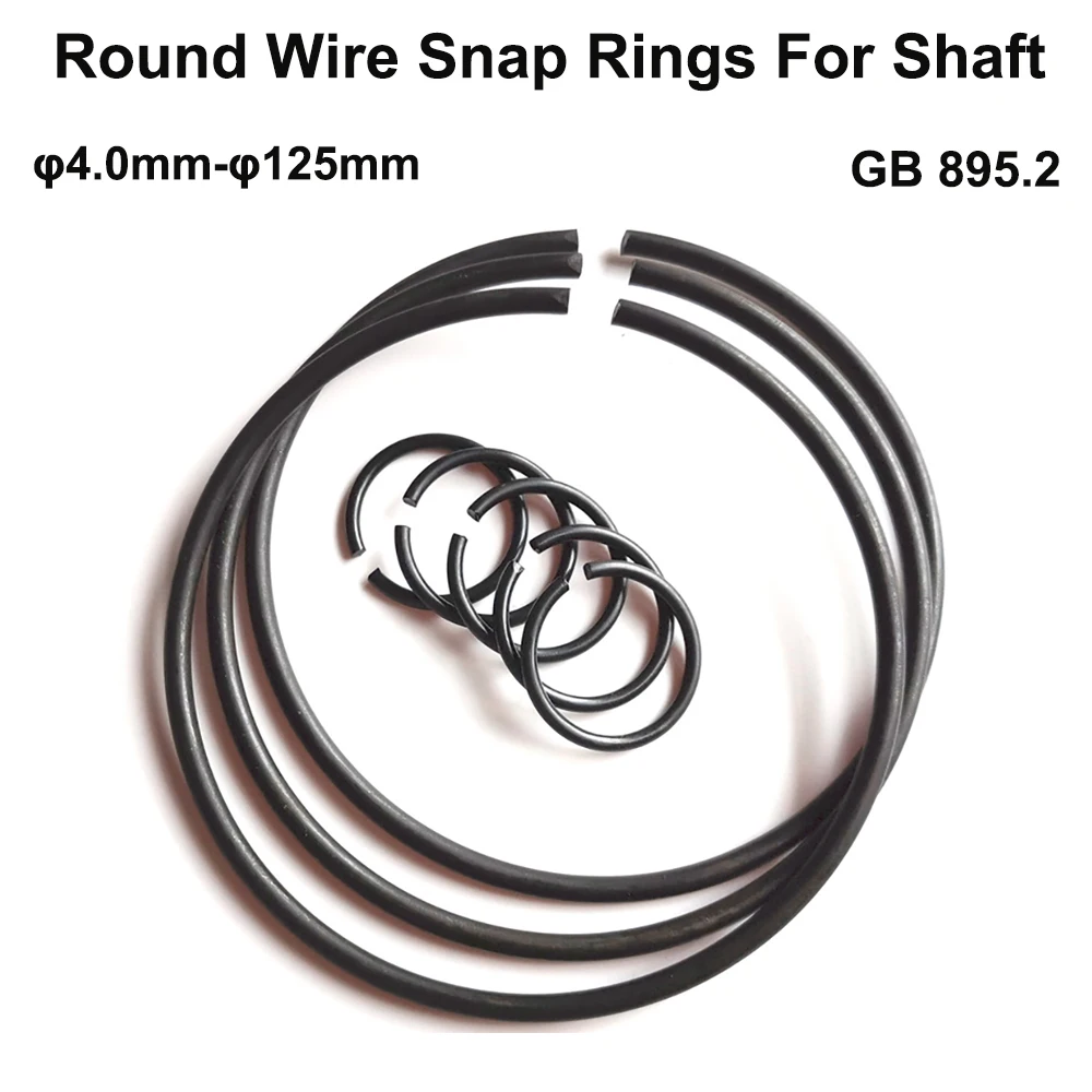 Carbon Steel Round Wire Snap Rings For Shaft M4.0~M125 GB895.2