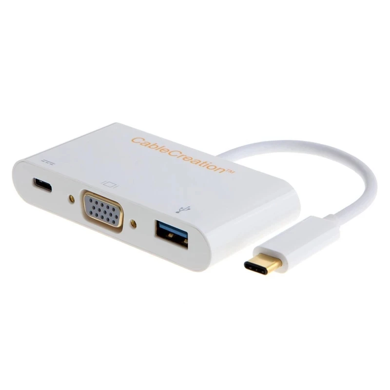 Type C USB 3.1 Hub USB-C to USB 3.0/ VGA/ Type C Female Charger Adapter for New Macbook Google Chromebook Pixel Type C devices