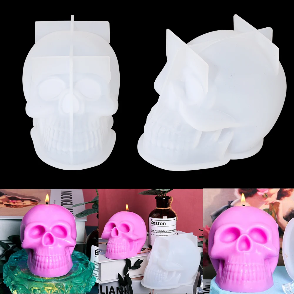 

Skull Head Silicone Mold DIY Crystal Epoxy Resin Candle Mold Handicraft Jewelry Decoration Acessories Skull Shape Resin Mould