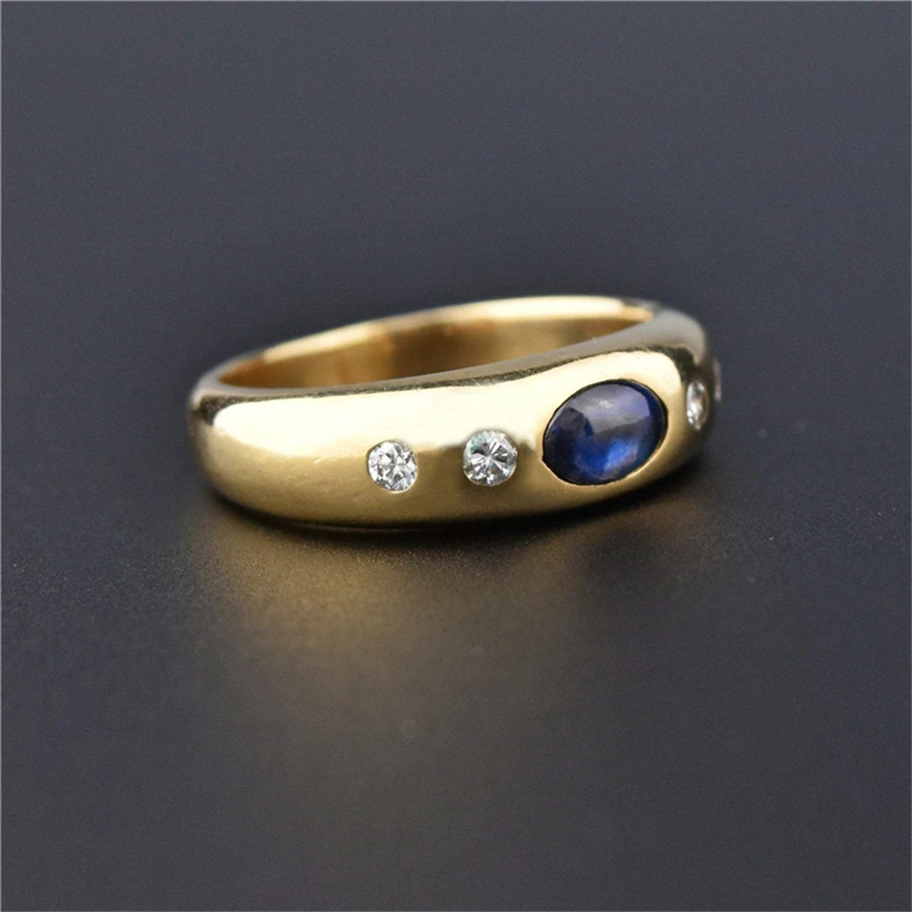 Fashion Men\'s and Women\'s Blue Crystal Ring Exquisite Simple Jewelry Ring Engagement Wedding Ring Party Jewelry Anniversary Gift