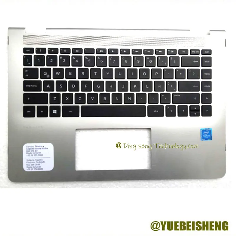 

YUEBEISHENG 96%New For HP Pavilion X360 14M 14-BA048TX 14-BA 100TX Palmrest US keyboard upper cover,Silver