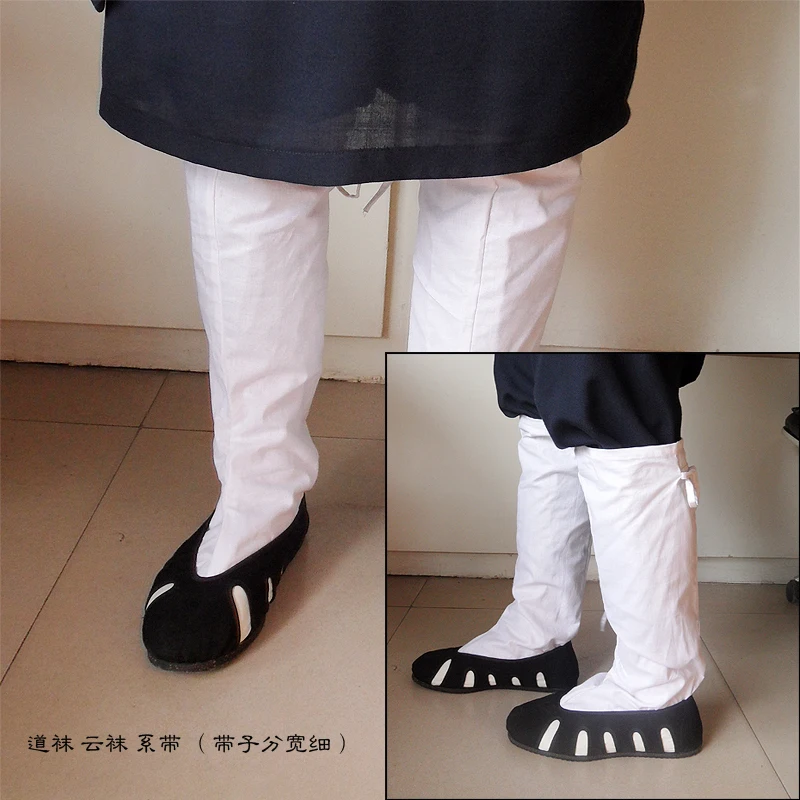 White Wudang Kung Fu Stockings Warrior Accessories White Shaolin Monk Socks Vintage Chinese Buddhist Tai Chi Socks