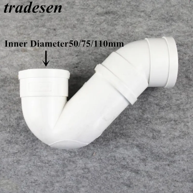 

1pcs I.D 75-110mm PVC P type Elbow Brand new PVC raw Material Water trap Garden Landscape Irrigation Drainage pipe fittings