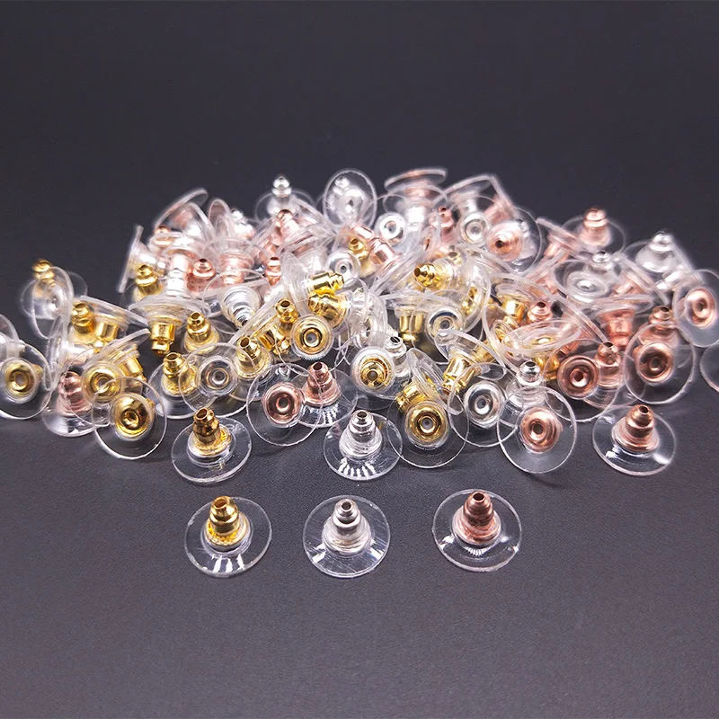 50pcs earring back Stopper earplugs Ear Back plug Cap Stud cap DIY Making Jewelry Stud earrings accessories Plugging Component