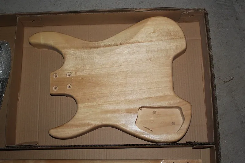 DIY Semi-Finished Headless Mahogany Electric Guitar Kits without Paint,Rosewood Fretboard with 24 Frets