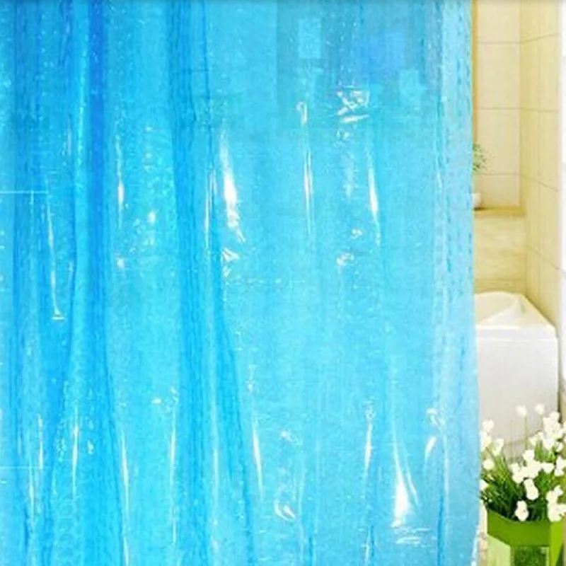 SLSHLYJ Shower Curtain EVA Translucent3D Thickened 1.8/2M Shower Curtains Bathroom Curtain Moldproof Waterproof Bathroom Curtain