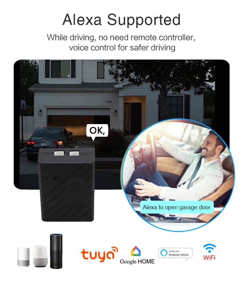 WiFi Garage Türöffner Controller Tuya Hause Tür Sensor Großhandel Smart Leben APP Schalter Tor Fernbedienung Mit Alexa Google