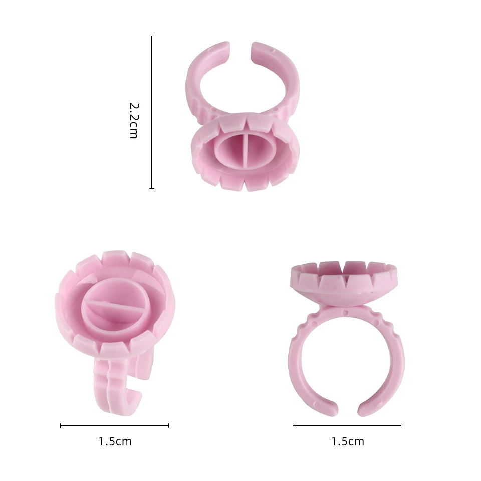 Newcome 50/100 pçs descartável v-shaped cílios cola fã copo anéis fácil de fazer fãs de volume unha arte adesivo titular maquiagem ferramenta