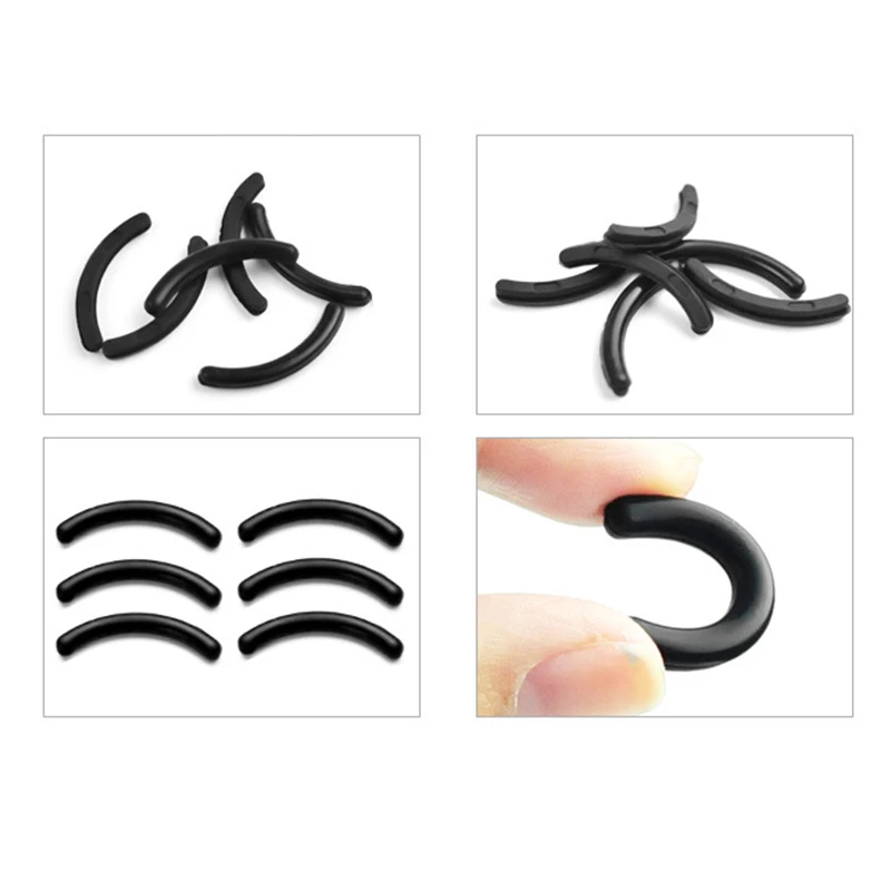 10Pcs Black Eyelash Curler Replacement Pads Curling pads/1Pc Eyelashes Curler Clip with Handle Nature Curl Makeup Cosmetic Tool