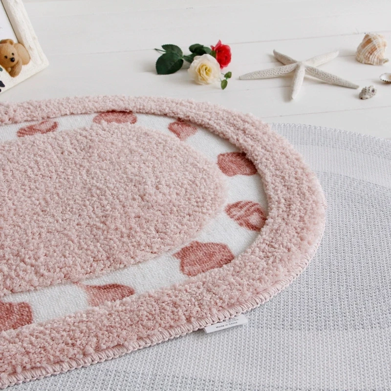 Oval Shape Bathroom Carpet, Microfiber, Bathtub Side Floor, Non-Slip Bath Mats, Toilet Rugs, Doormat for Shower 40x60 50x80cm