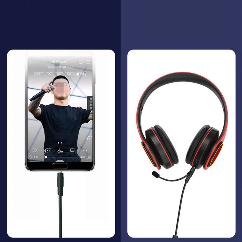 1.2M Boom Microphone Cable Mic For 3.5mm Headphone With Condenser Mic For Phone PC For Boompro Gaming Headset V-MODA