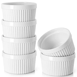 Ramekins for Creme Brulee Porcelain Ramekins Oven Safe, Classic Style Ramekins for Baking Souffle Ramekins Ramekins Bowls