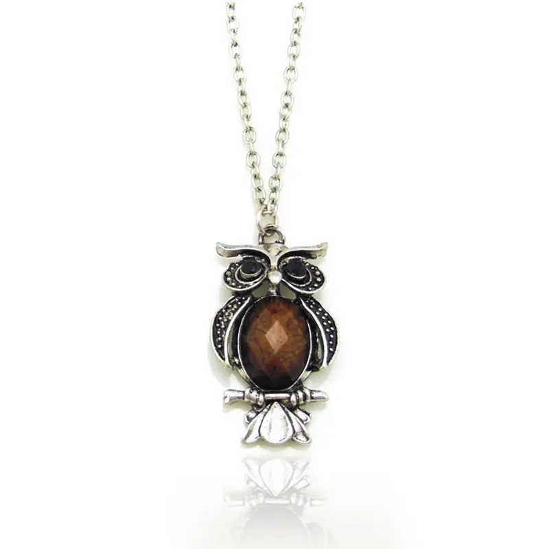 Cute Tiny Vintage Crystal Owl Pendant Necklace Women Girls Nighthawk Choker Female Jewelry Wedding Gift Colares