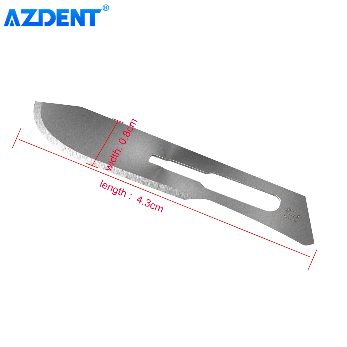 100pcs/Box Dental Surgical Scalpel Sterilized Blades AZDENT Carbon Steel 10# 11# 15# with 1PC 3# Scalpel Handle Instruments