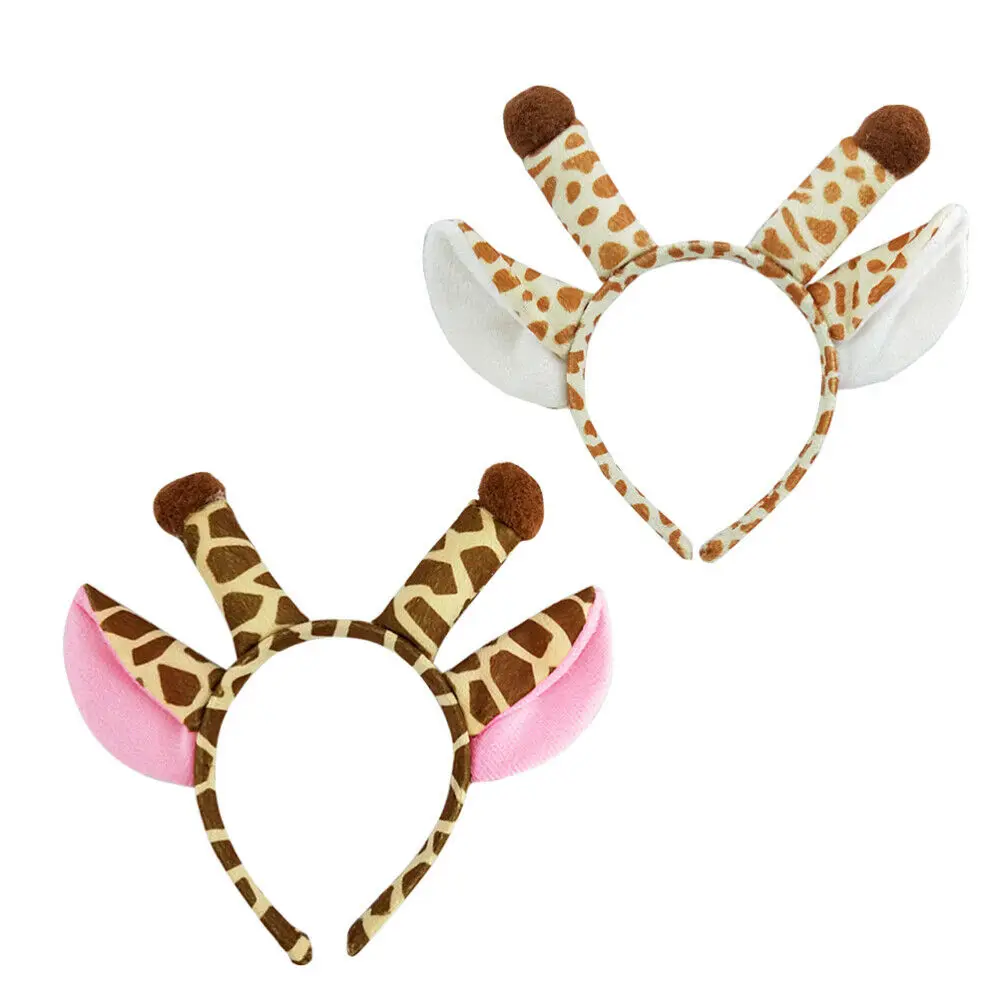 Cartoon Lovely Fluffy Plush Giraffe Ears Headband Female Cosplay Props Hair Hoop for Christmas Hair Band Women Hair Accessories