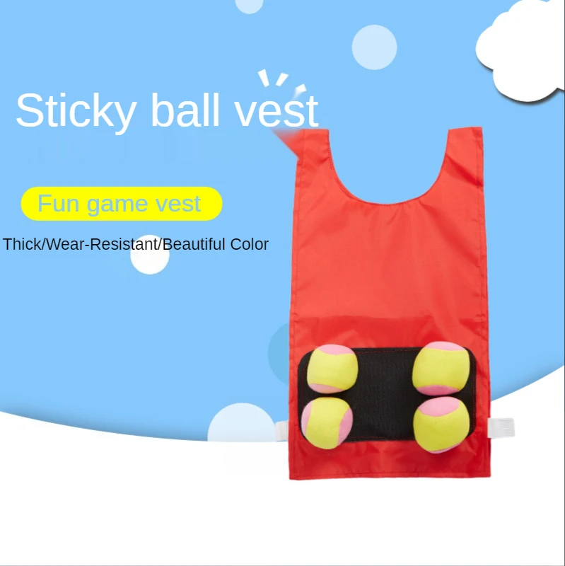 Children's Jersey Vest Sticky Ball Kindergarten Parent-child Interaction Play Throwing Sticky Target Vest Avoid Game Props