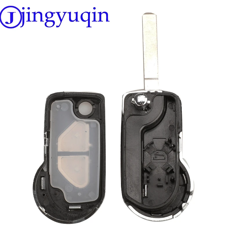 Jingyuqin-Flip Folding Car Shell Case Chave, 2 Botões Remoto, Fob Capa para Citroen DS3, Uncut VA2 Lâmina Chave, Tampa da habitação