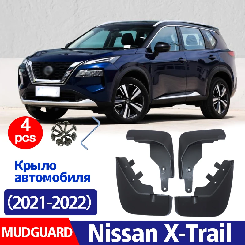 2021 2022สำหรับ Nissan X-Trail Mudguard Mud Flap Guards Splash Mudflaps Fender รถยนต์อุปกรณ์เสริม Styline ด้านหน้าด้านหลัง4Pcs