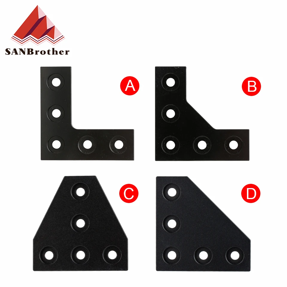 

5 Holes 90 Degree Joint Board Plate Corner angle Bracket Connection Joint strip for 2020 Aluminum Profile L type 3d printer part