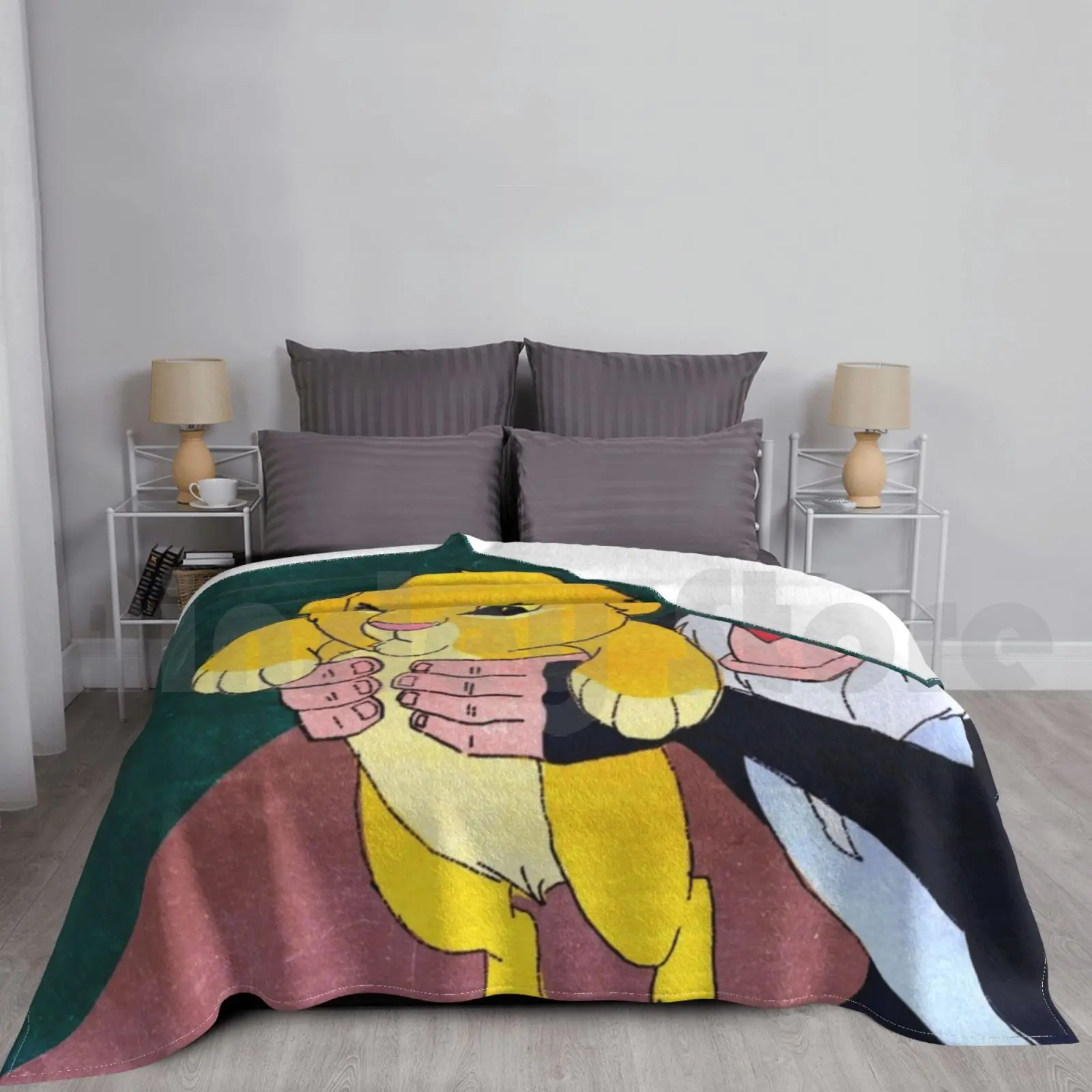 Manta The Ling King-'heir To The Trono para sofá cama, viaje, el Rey León, Simba, Rafiki, Mufasa, cicatriz, Animal