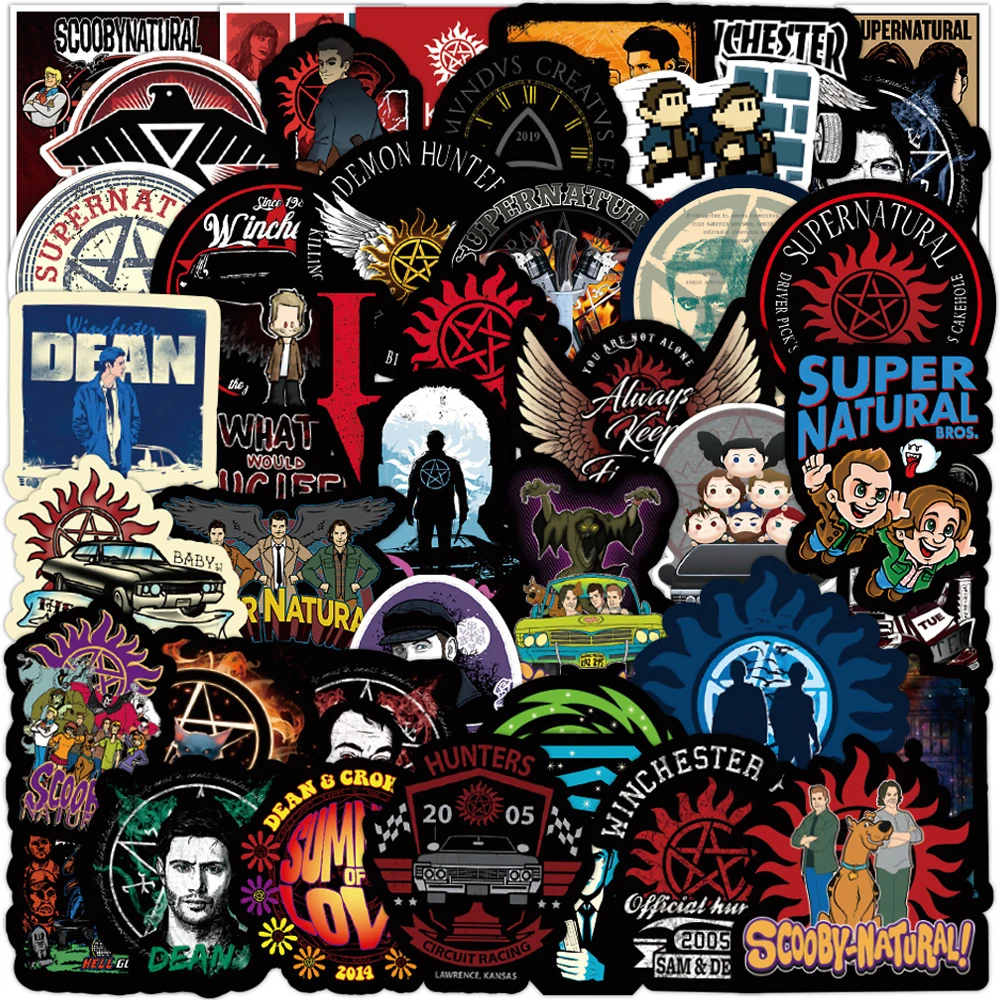 10/30/50PCS TV Show Supernatural SPN Cool Stickers for Motorcycle Skateboard Bicycle Waterproof Graffiti Sticker Decals Kid Toys