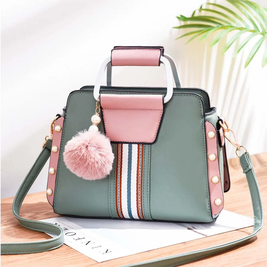 New shoulder bag women bag handbags women bags designer High-grade Scrub leather messenger bags Hairballbags for women 2020