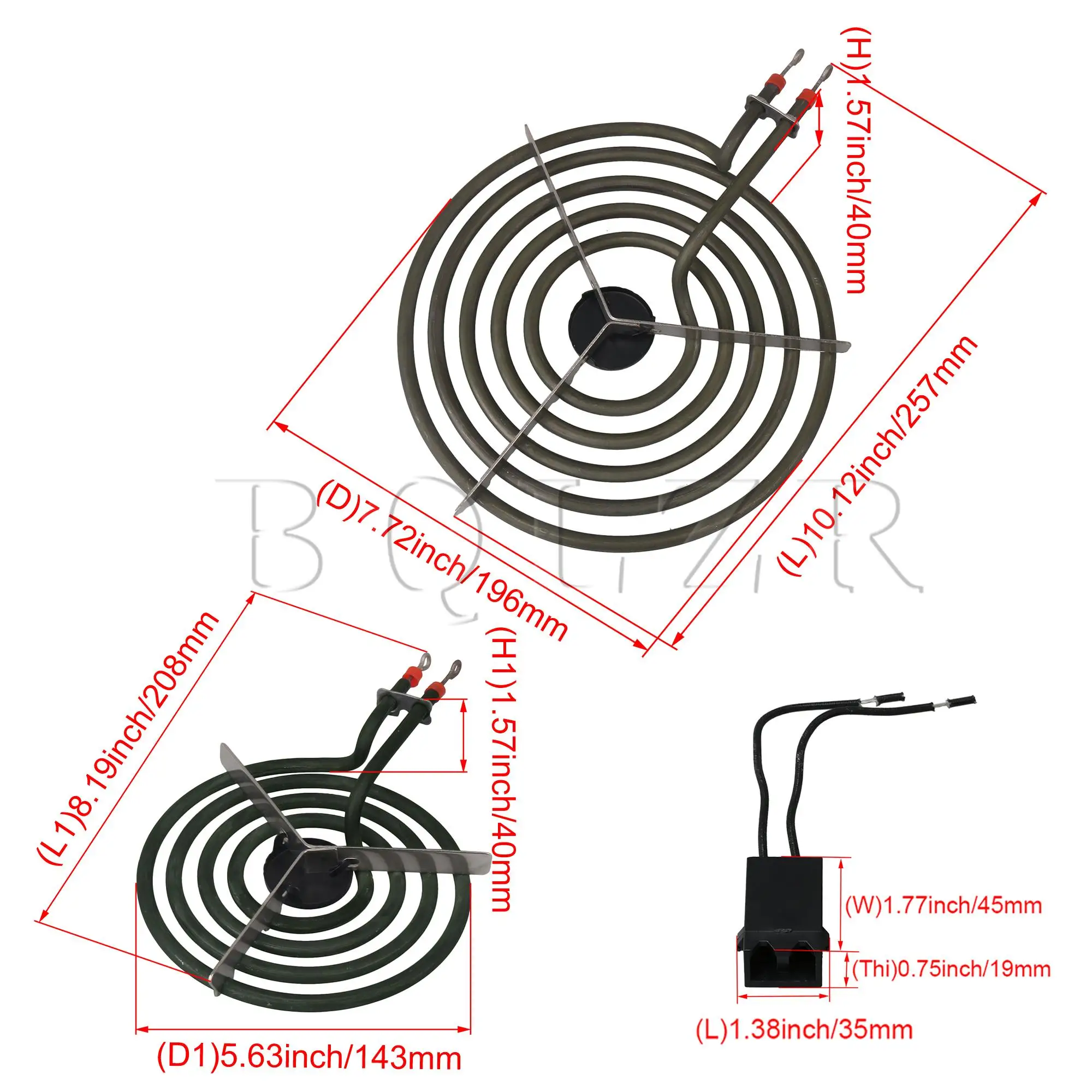 BQLZR Pack of 4 Range Burner Receptacle Kit Electric Stove 330031 Surface Element Aluminum Alloy Deep Green