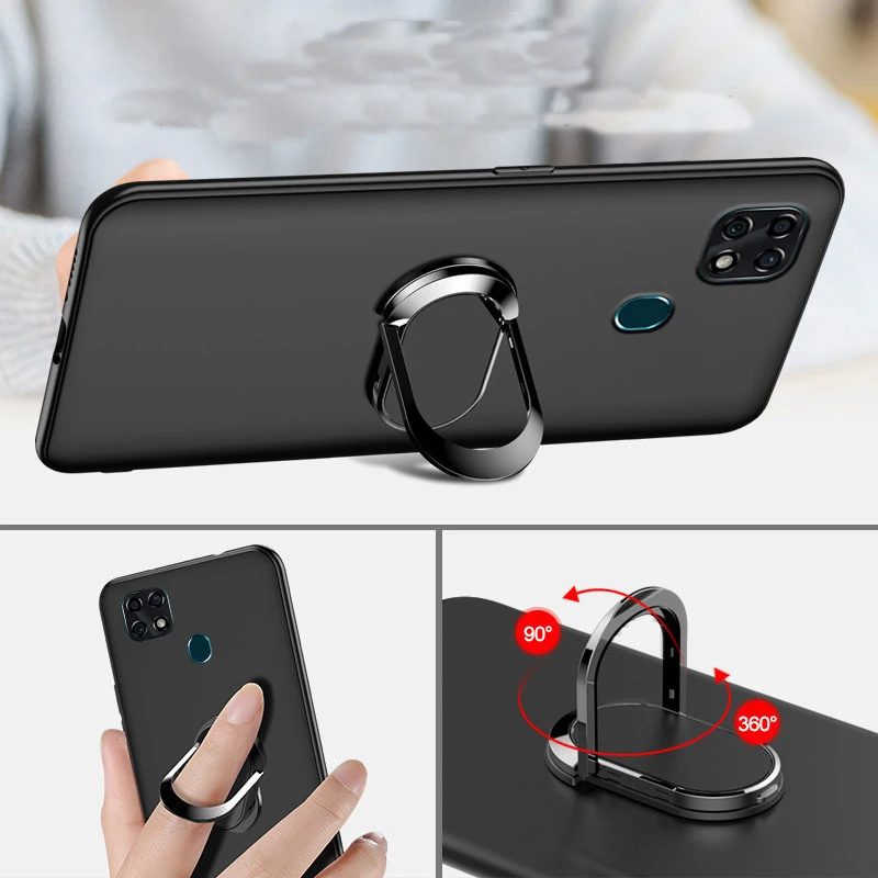 Funda protectora trasera para ZTE Blade 20 Smart 2019, cubierta de silicona suave con anillo magnético mate para ZTE Blade 20 Smart 2019 V1050