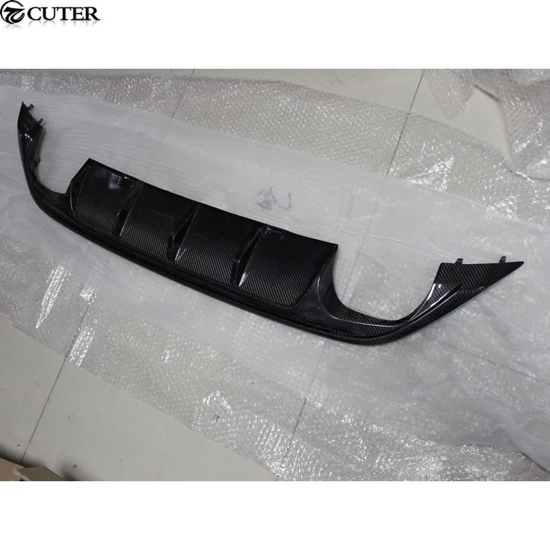 Golf 7 Mk7 Carbon Fiber Rear Lip Diffuser Four Out Exhaust for Vw Golf Vii Mk7 Gti Rear Bumper 2014up