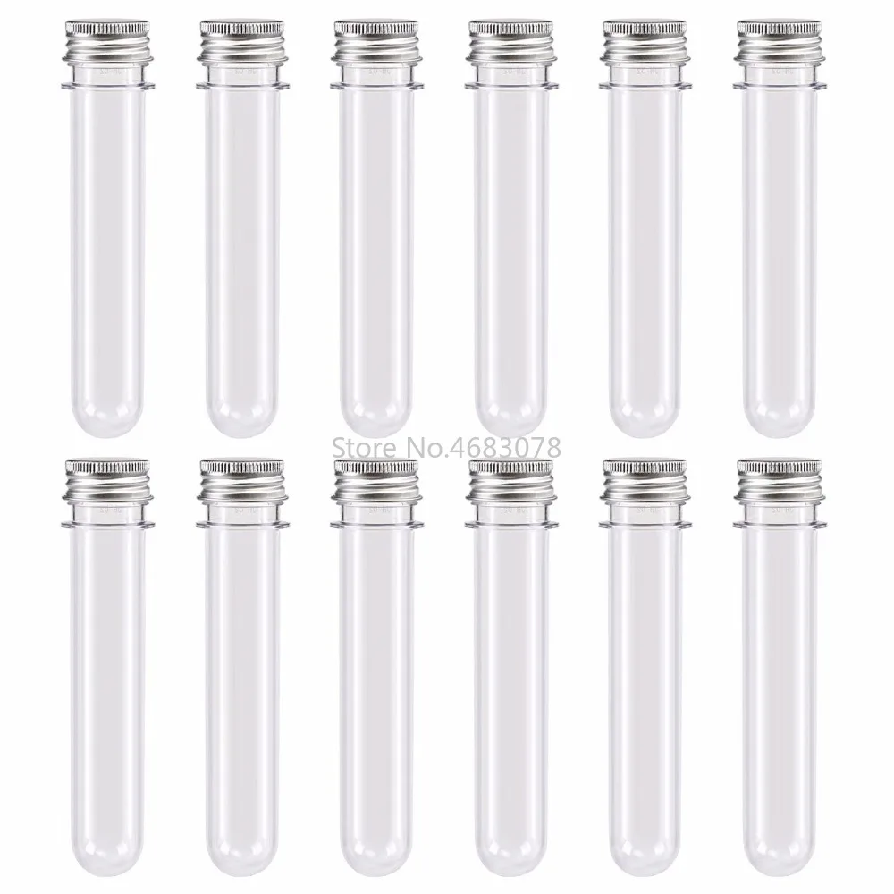 4pcs 30ml Excellent Plastic Transparent Test Tubes With Aluminum Cap Bottles School Supplies Lab Equipments 25x110mm