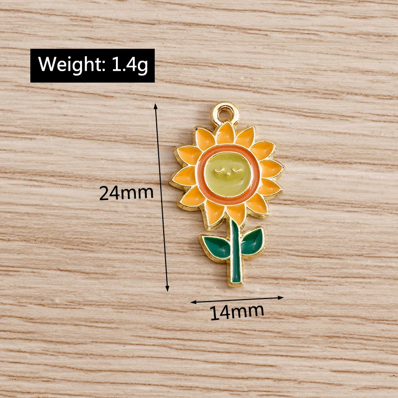 10 Stück 11x19mm Modische Emaille-Tulpenblüten-Anhänger für Schmuckherstellung, Ohrringe, Halsketten, Armbänder, DIY-Bastelarbeiten, Geschenke – Detail 7