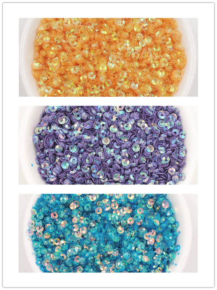 10g/lot 3mm Cup Round Loose Sequins PVC Paillettes Sewing Wedding Craft DIY Woman Dance Shinning Lentejuelas Accessories