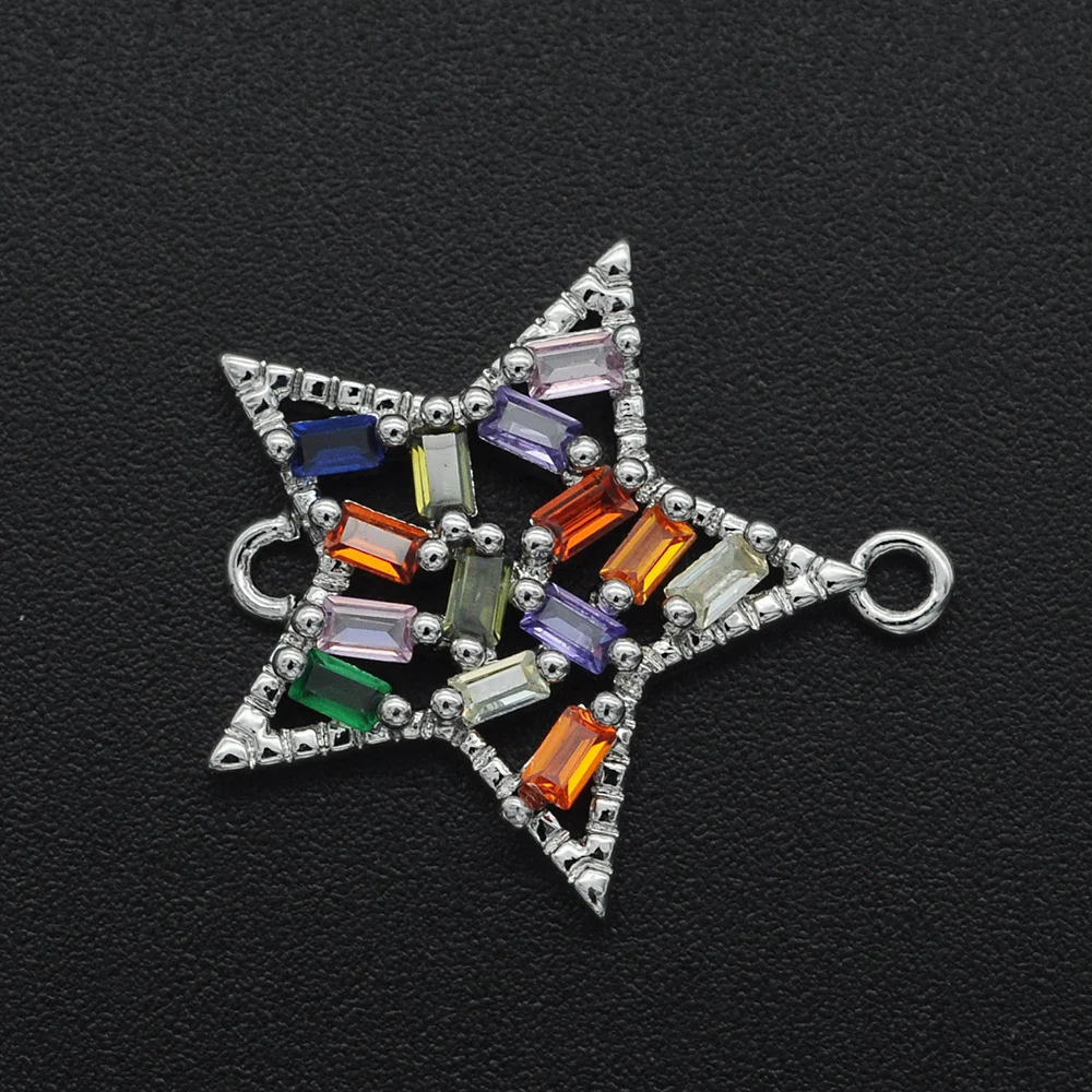 Fabulous Diy Universe CZ Charms Wholesale Star Necklace Pendant Zircon Moon Rainbow Connector For Jewelry Bracelet Making